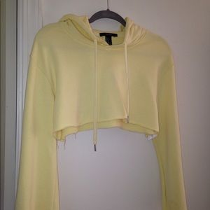 Yellow cropped hoodie